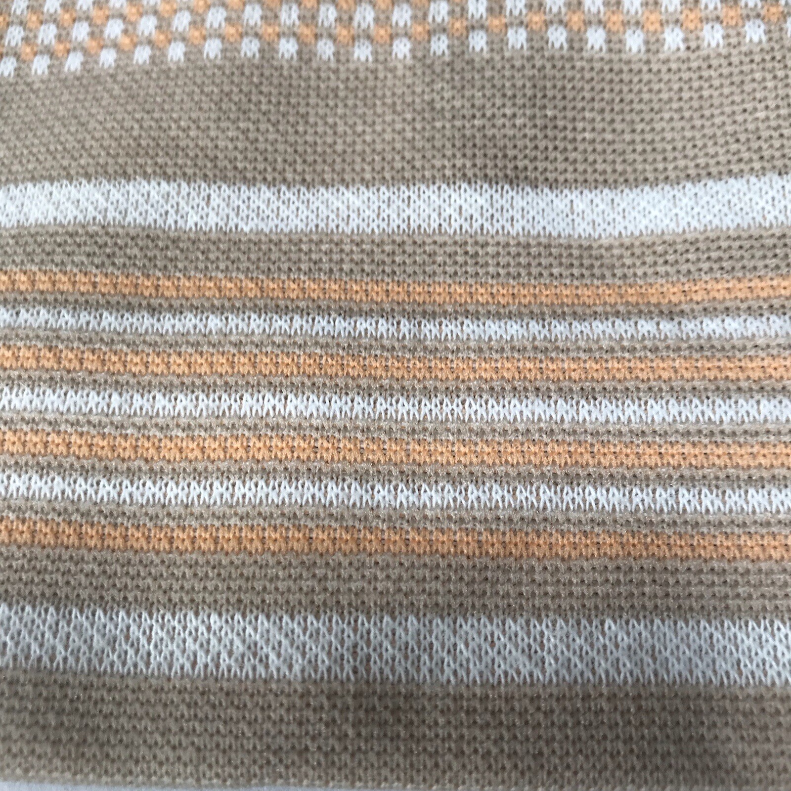 Vintage 60s 70s Women Small Medium Top Striped Knit Tennis Preppy Mod Beige Tank