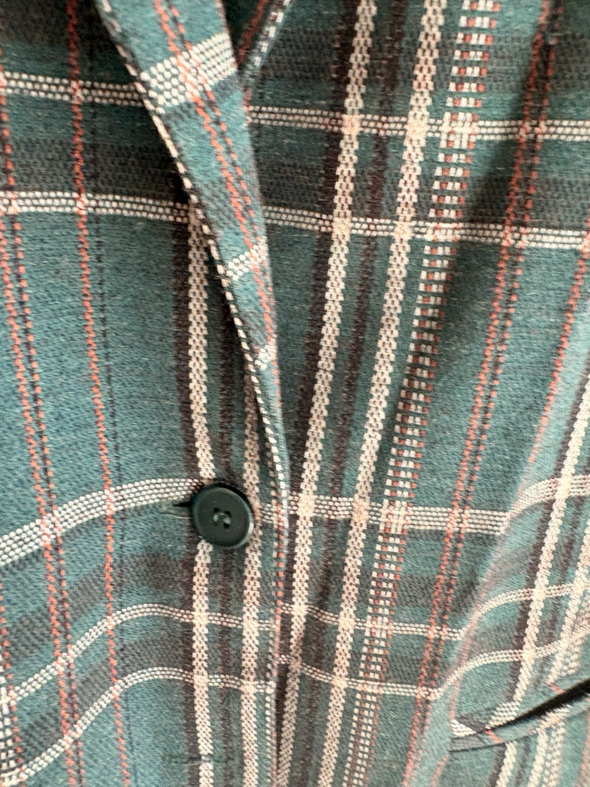 Vintage Devon Green Tartan Plaid Blazer Jacket Women’s Single Button Check