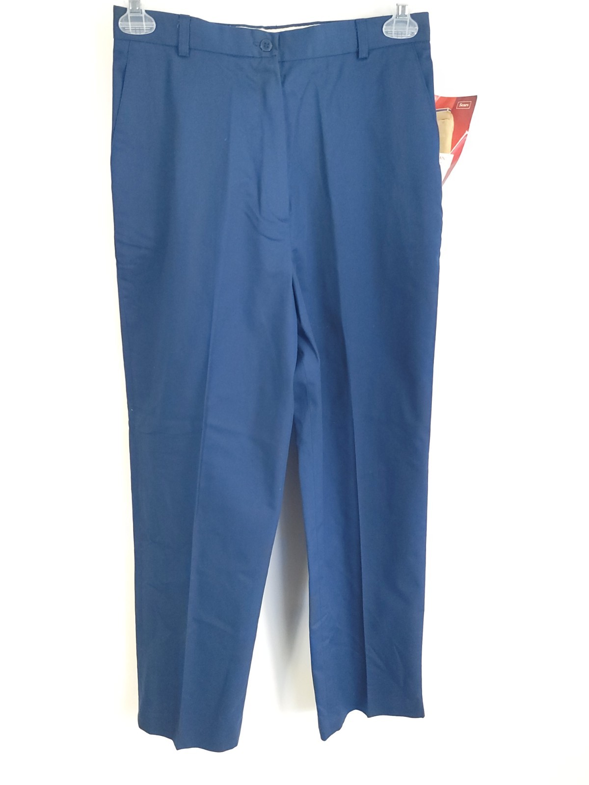 Vtg Sears Classic Pants Women’s 14 Navy Blue The Fashion Place Distressed USA