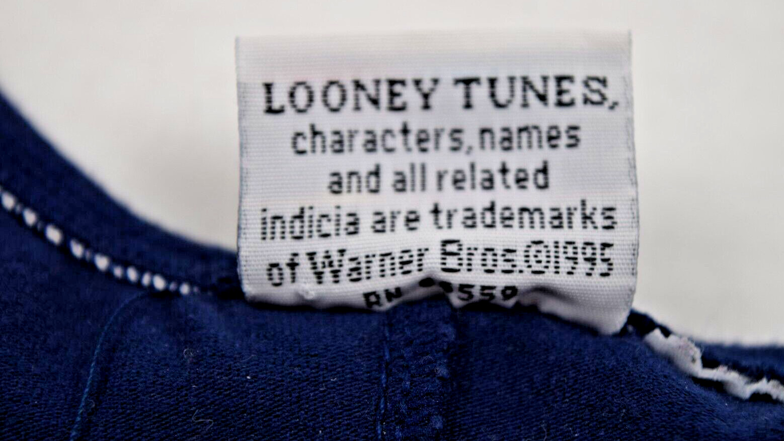 Vintage Jumper Size S/M 90s Looney Tunes Blue White Side Stripes Zip c.1995