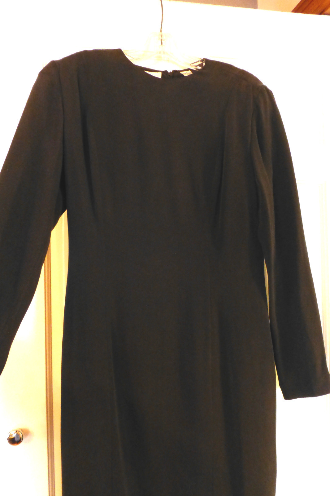 Vintage Dana Buchman Black Silk L.S. „Car Wash” Hem Dress,Size 8, CA. 1980’s, A+