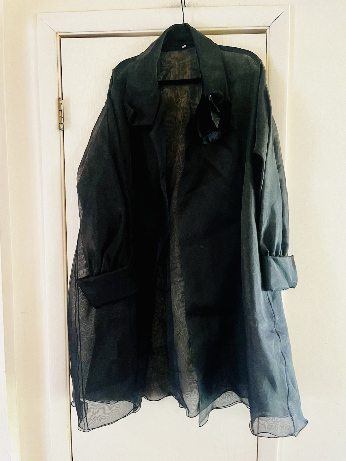 VTG 1960s Organza Chiffon Avant Garde Whimsygoth Opera Duster Jacket L