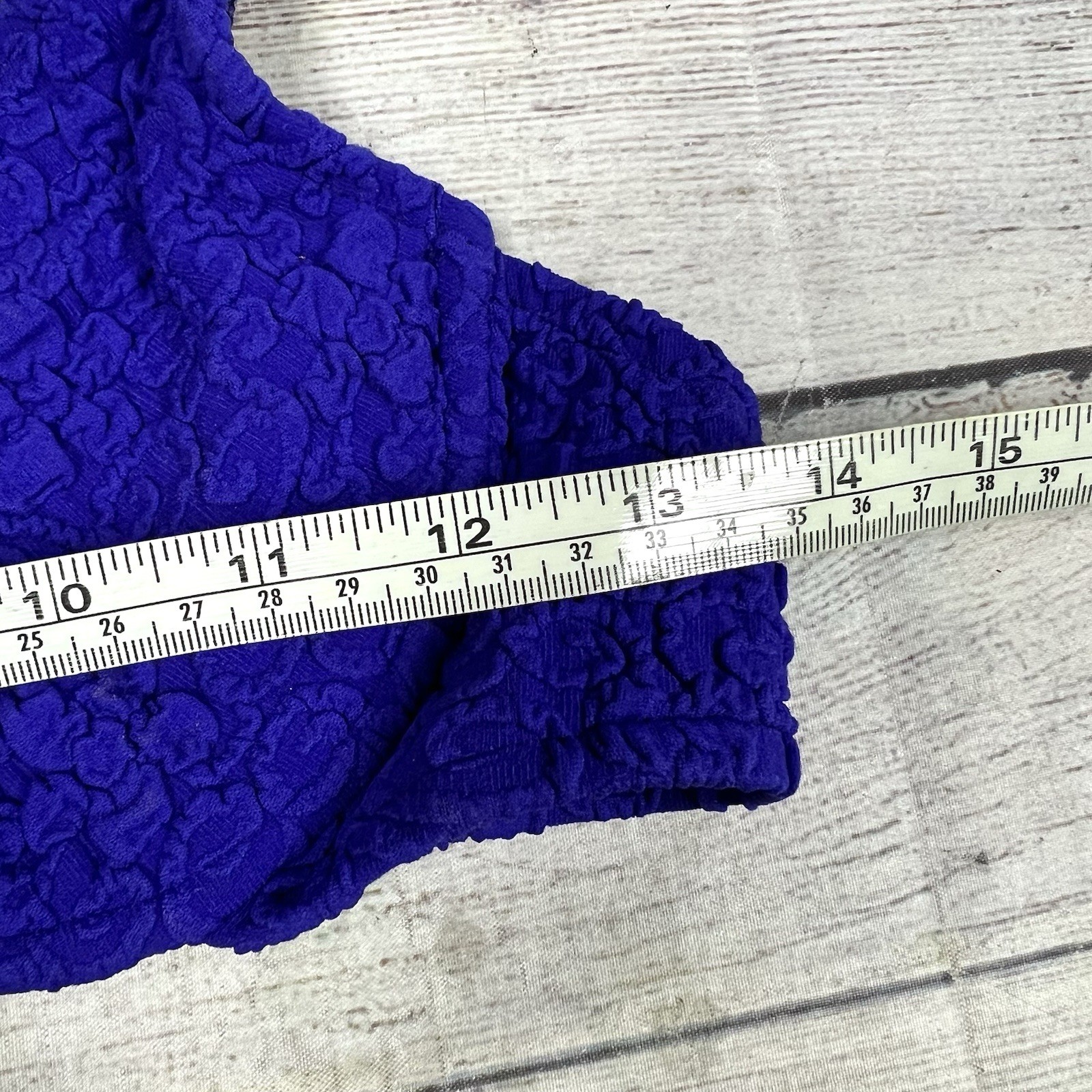 VINTAGE 90s Daffy Waterwear Blue Purple Bikini Swimsuit Top Women’s Size 9/10