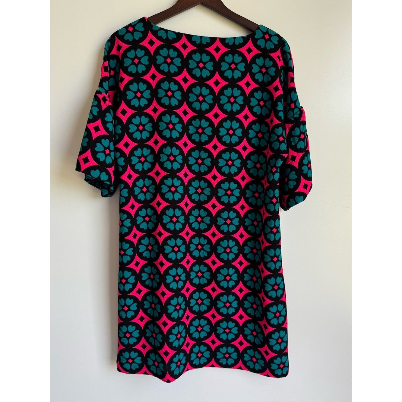 Uncle Frank Women Medium Geometric Shift Dress bell Boho Mod Retro Pink Blue
