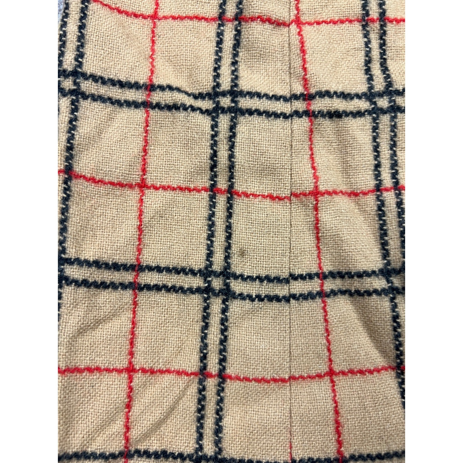 Corner House Skirt Womens 8 Tan Plaid A-Line Vintage Quakertown Wool Blend Check