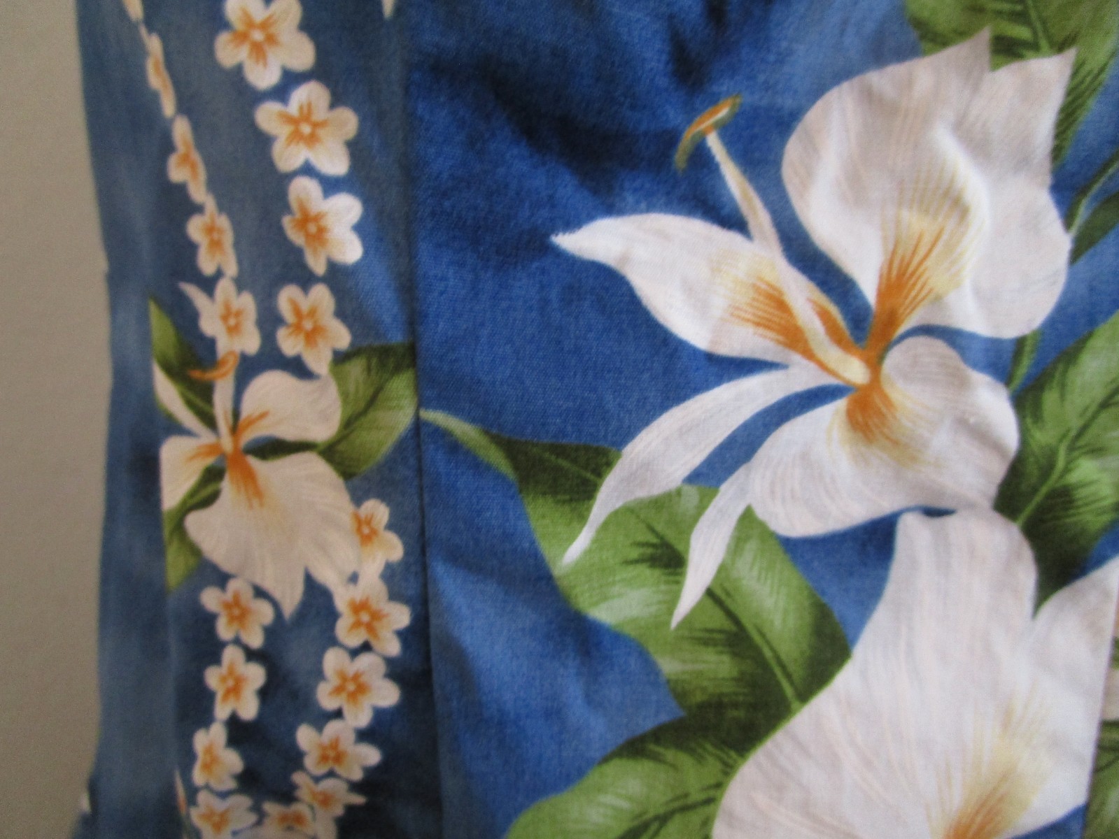Vintage Jade Fashions 80’s Hawaiian Style Blue Floral Midi Dress Size L
