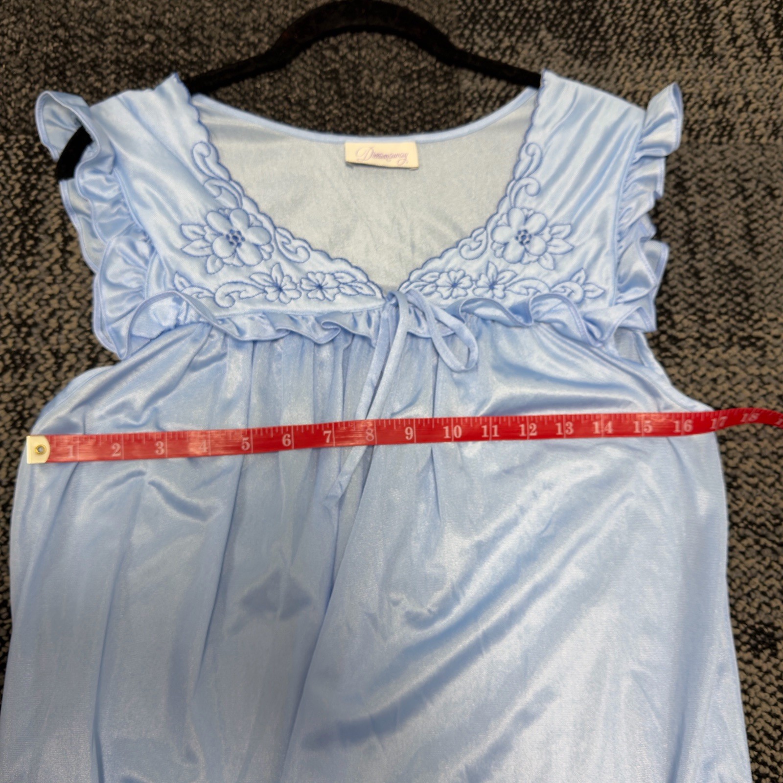 Vintage Womens Dream Away Nightgown Sleepwear Lingerie Blue House Dress S/M