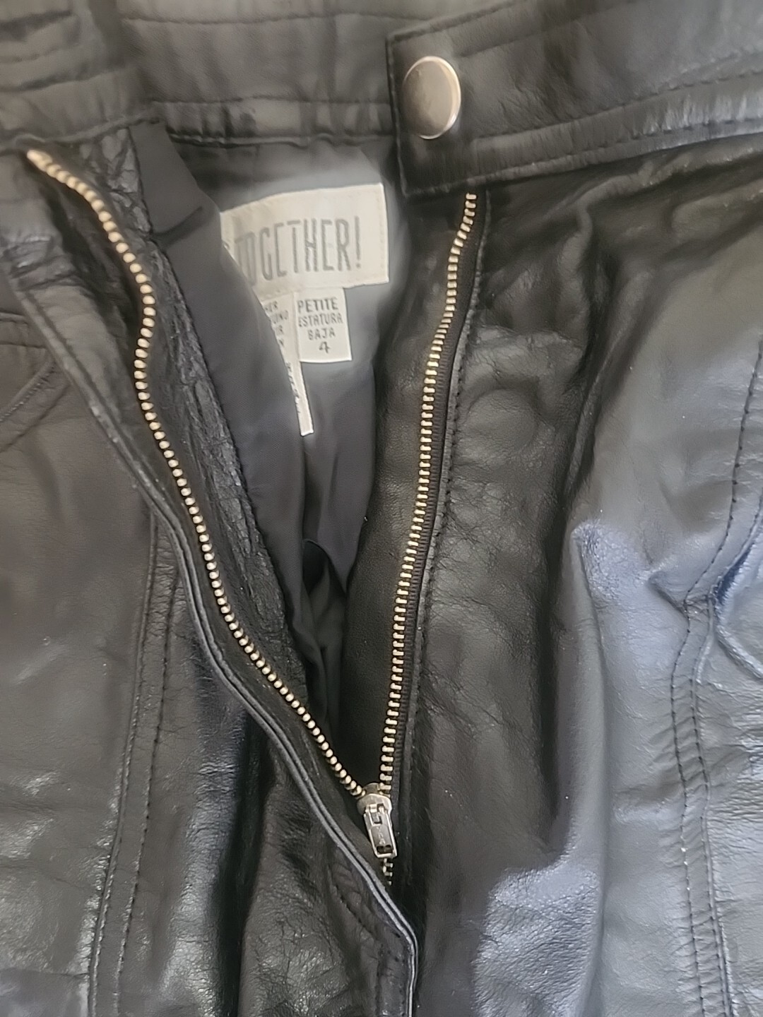 vintage 80’s 90’s y2k leather pants sz 4 black biker club womens together great