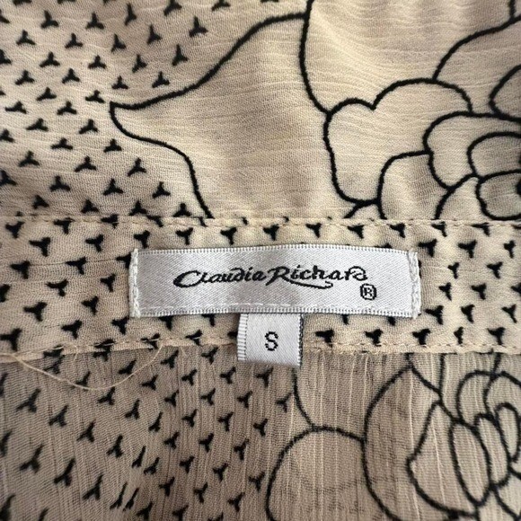 Vintage Claudia Richard sheer floral button-up blouse Small