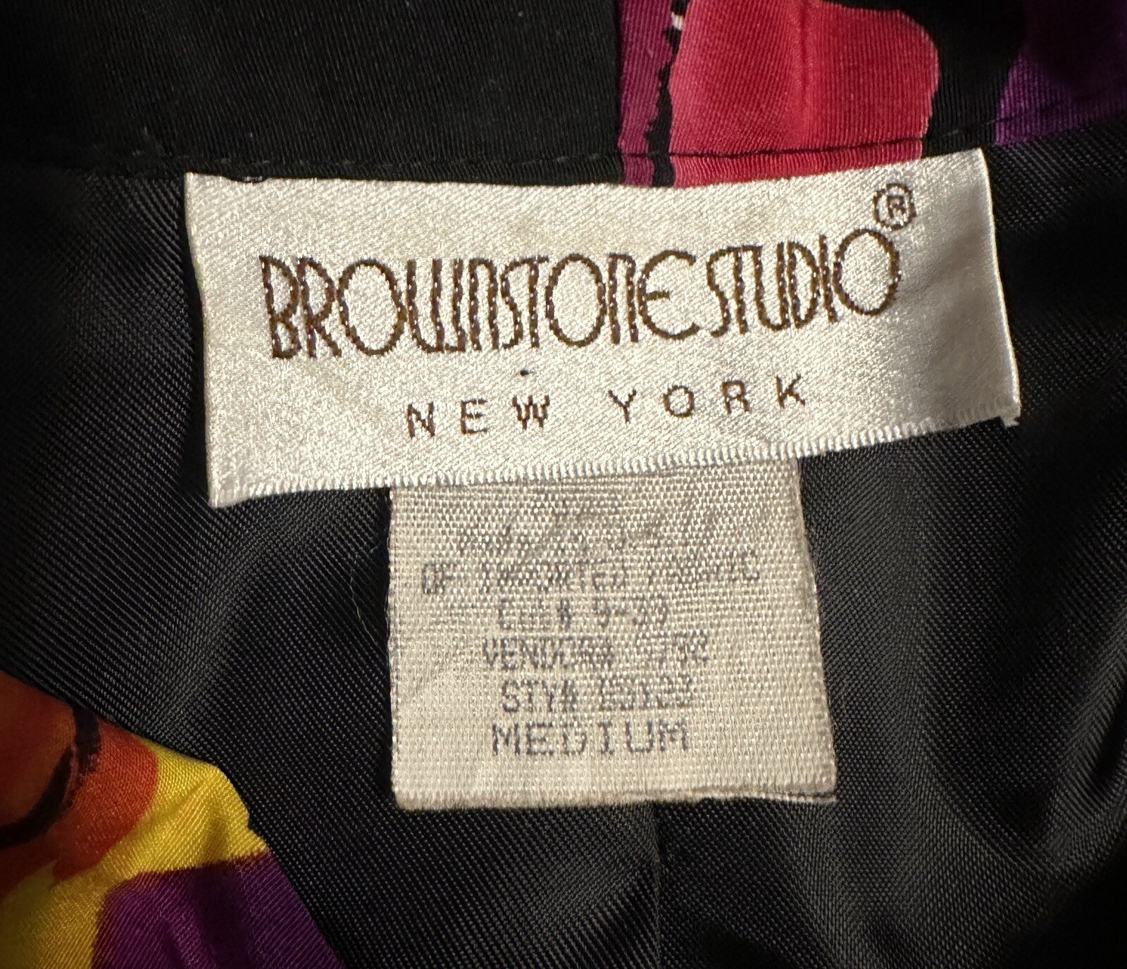 Brown Stone Studio Vtg Blazer Jacket Abstract Artsy 80s Sz Medium Office Party