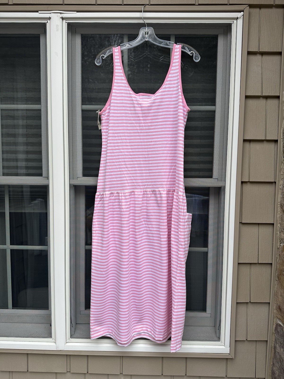 Vintage Jodie Arden striped Nightgown w/ pockets Cottagecore Small New