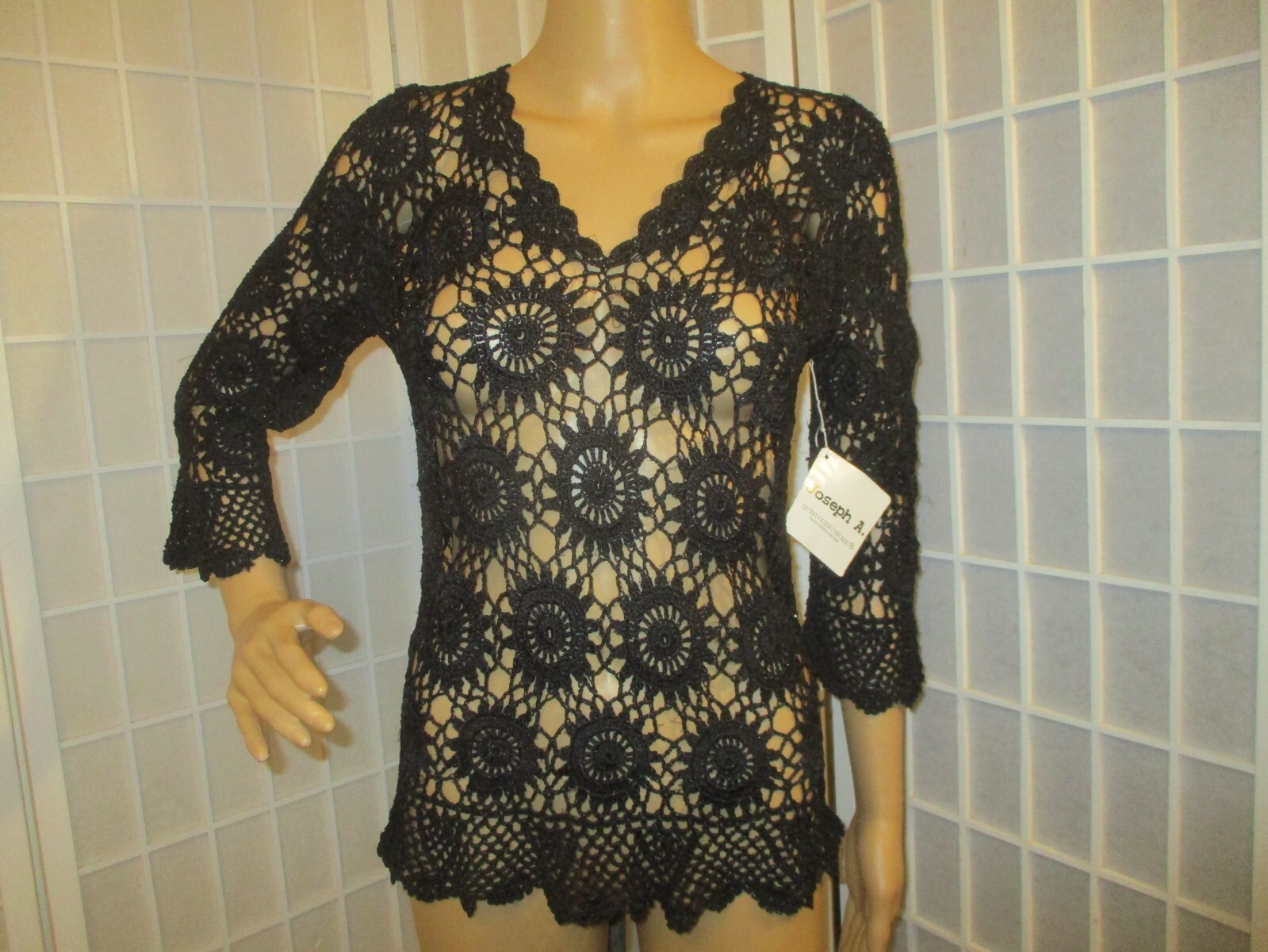 Joseph A vintage old stock crochet tunic sweater top
