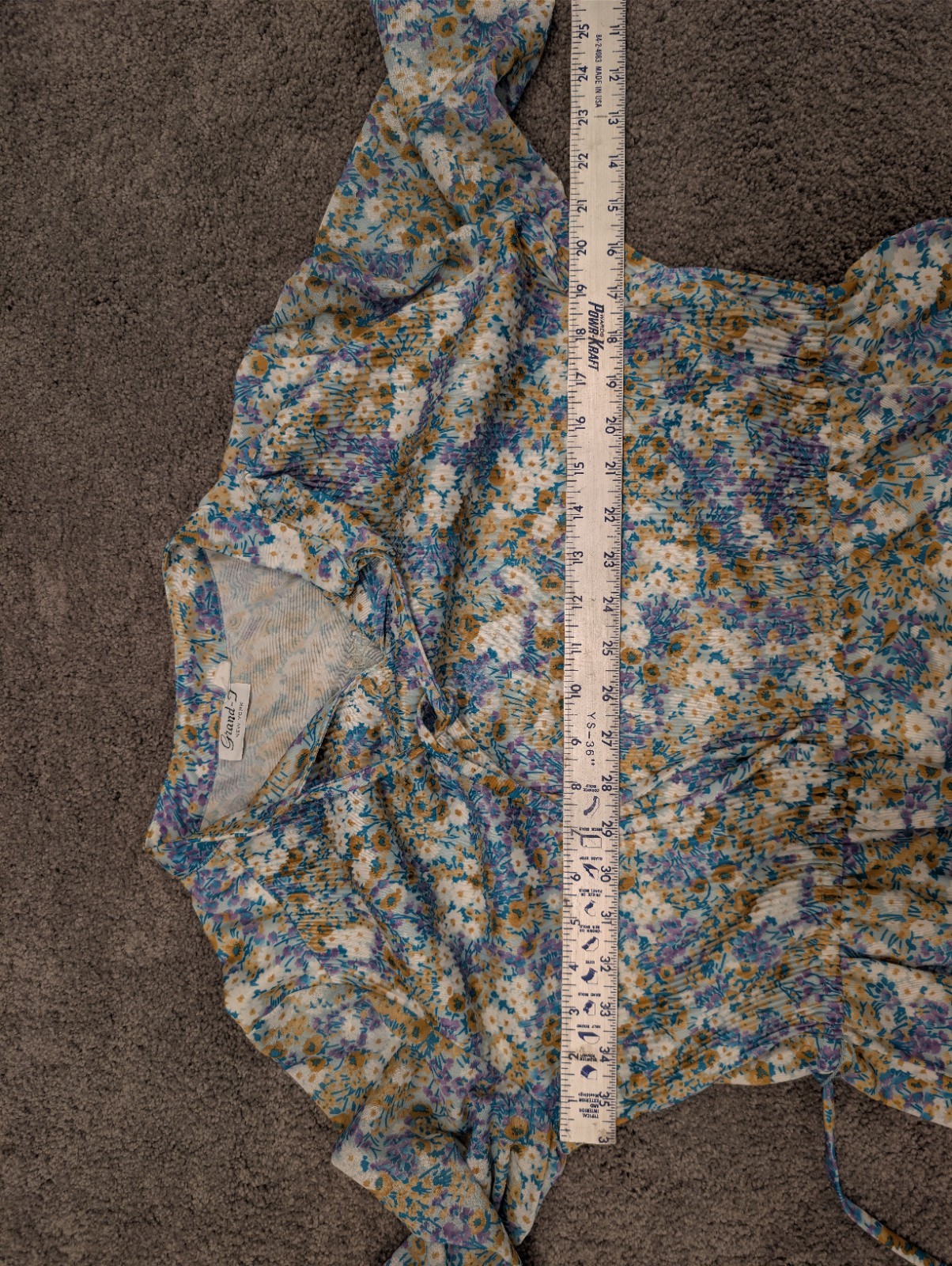 Vintage 70s Polyester Floral Midi PEASANT Dress Bohemian Prairie L/XL