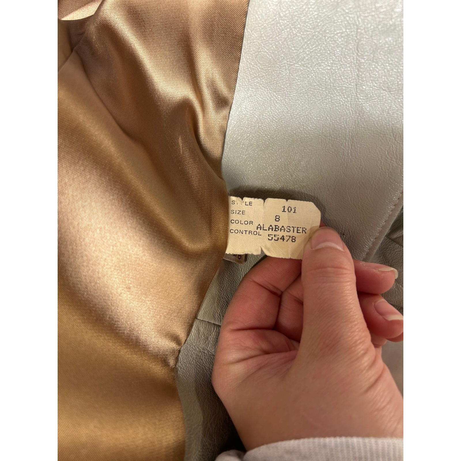 Vintage Leathers by New England Sports Wear Co Alabaster Grey Leather Jacket 8