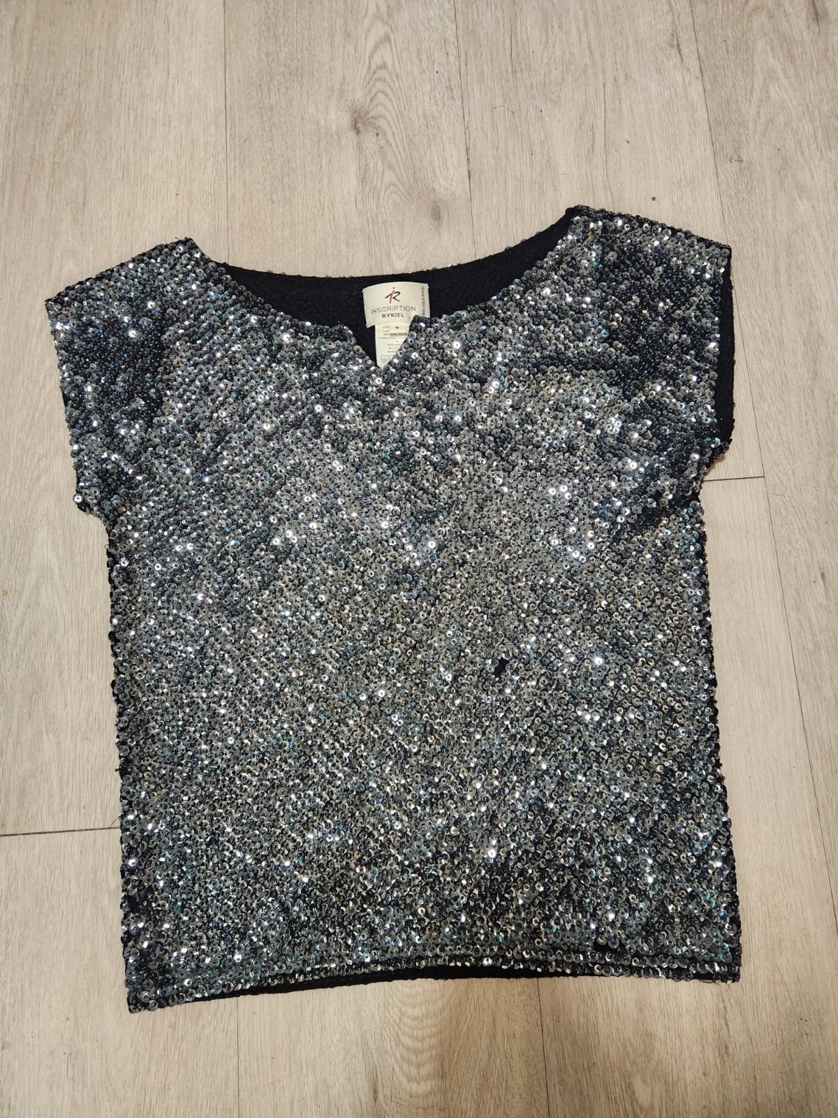 Sonia Rykiel vintage Top, Black Sequined Palettes . 70’s, 80’s Glam. Disco!