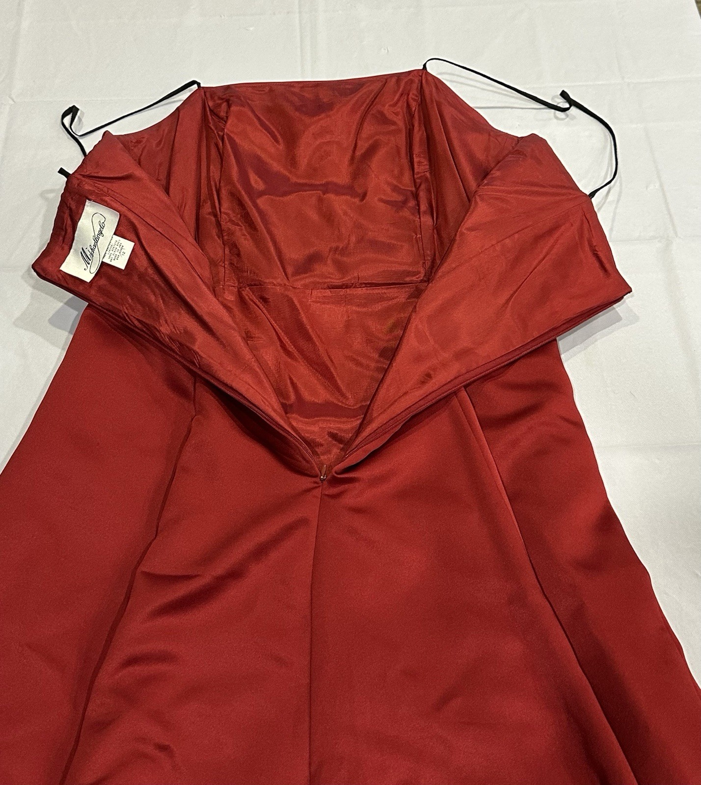 Michaelangelo Prom Dress Red/Maroon Maxi Strapless With Shawl Size-12