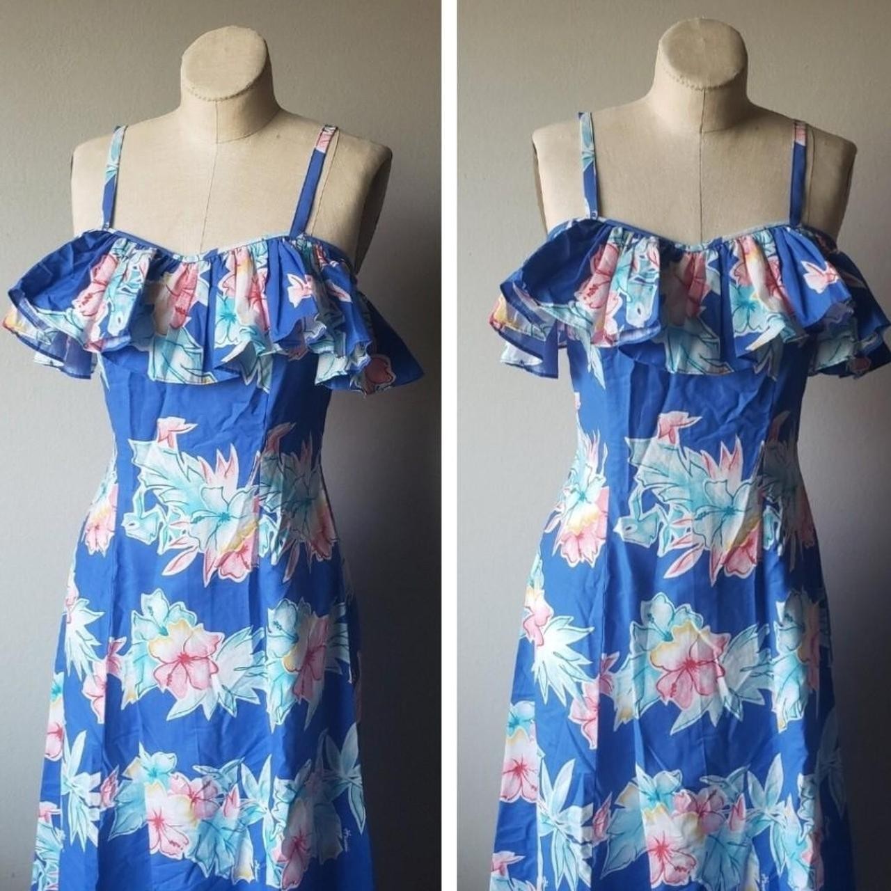 Classic Vintage 1950’s Handmade Maxi Style Hawaiian Dress