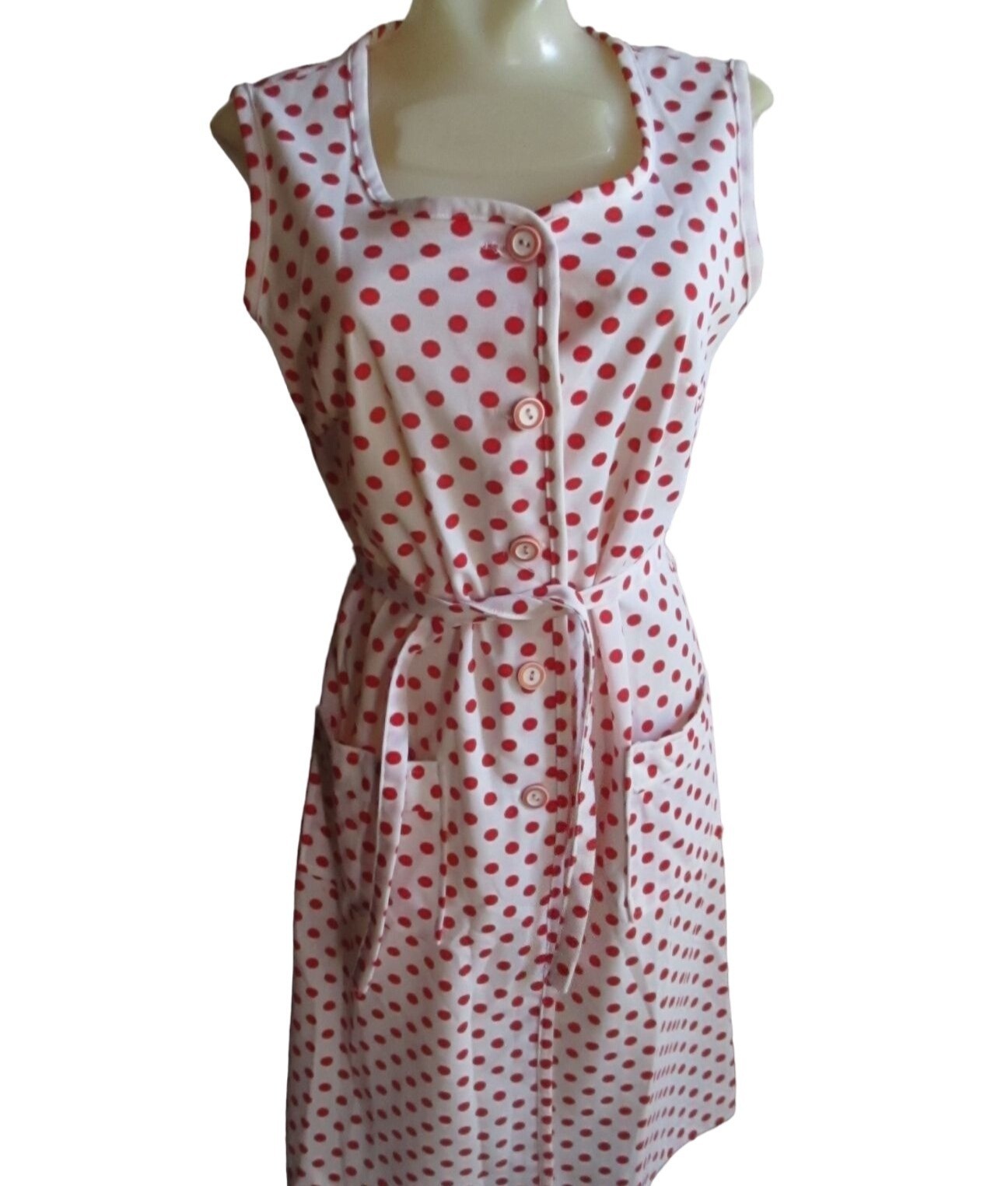Vintage Women’s Dress 8/10 Polka Dot 1970’s Flutterbye Country Dance r