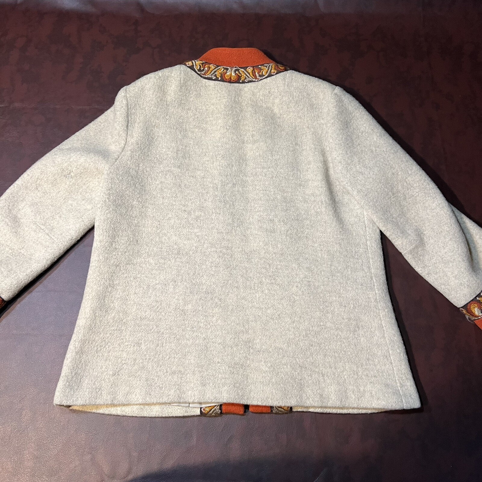 Vintage Firda by Evebofoss Jacket Womens 44 Boiled Wool Nordic Pewter Clasps