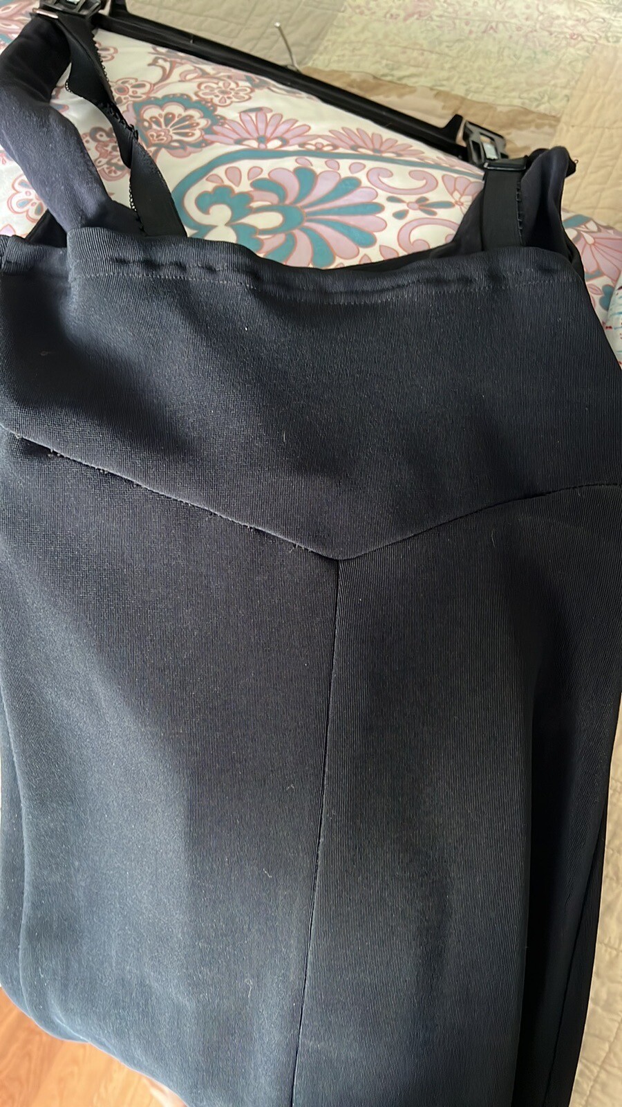 Vintage Brandenburg Maille black midi fitted/ leather accents made in USA sz S