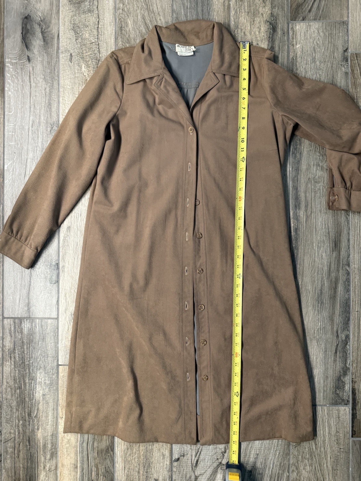 Vintage 70’s Wilroy Traveller by Brownstone Studio Brown Button Up Dress Coat L