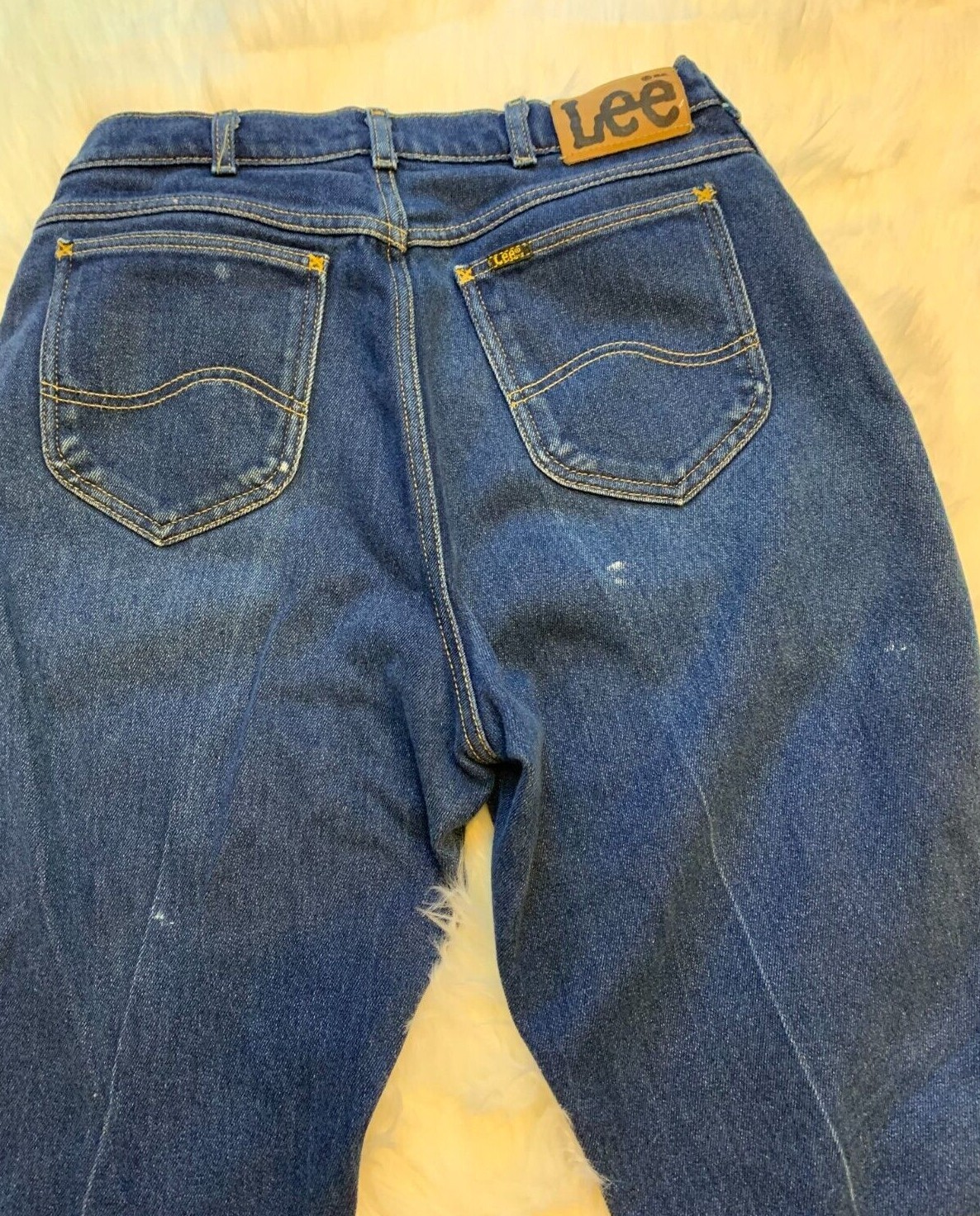 Vintage Lee Riders Blue Jeans Tag Women’s Sz 14ish USA Union Made Tapered READ