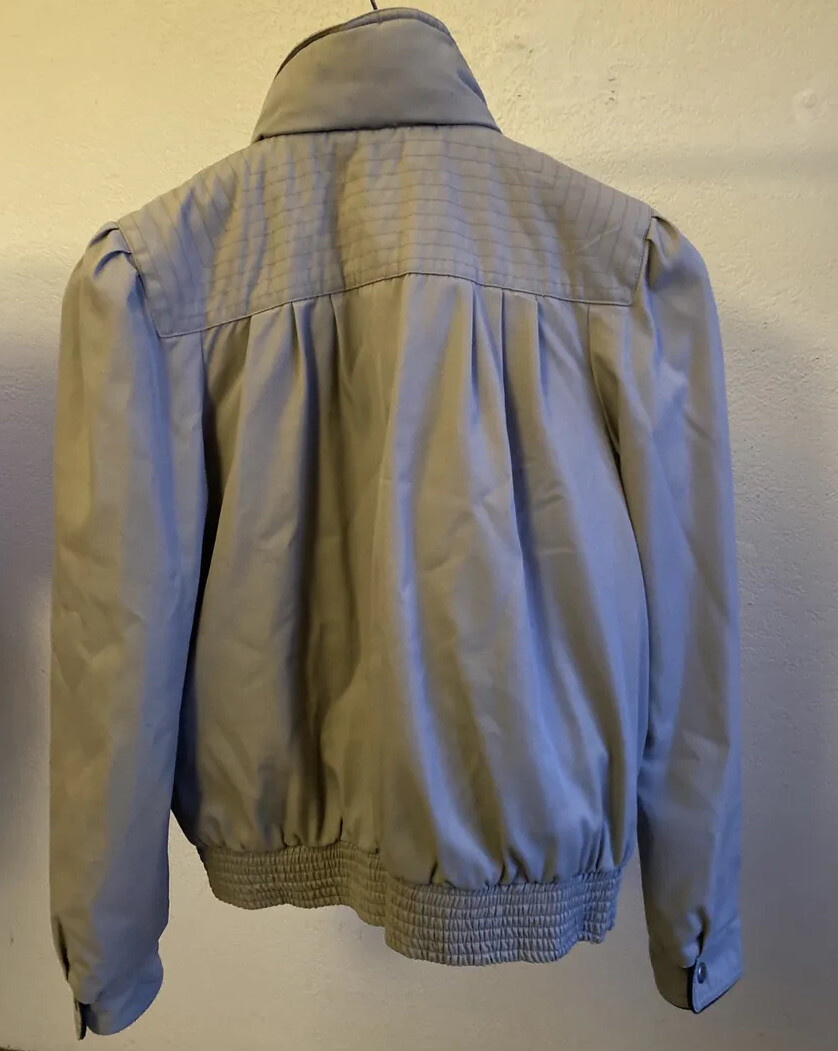 Stylish, Vintage Mod Maid Grey Bomber – Woman Jacket Coat