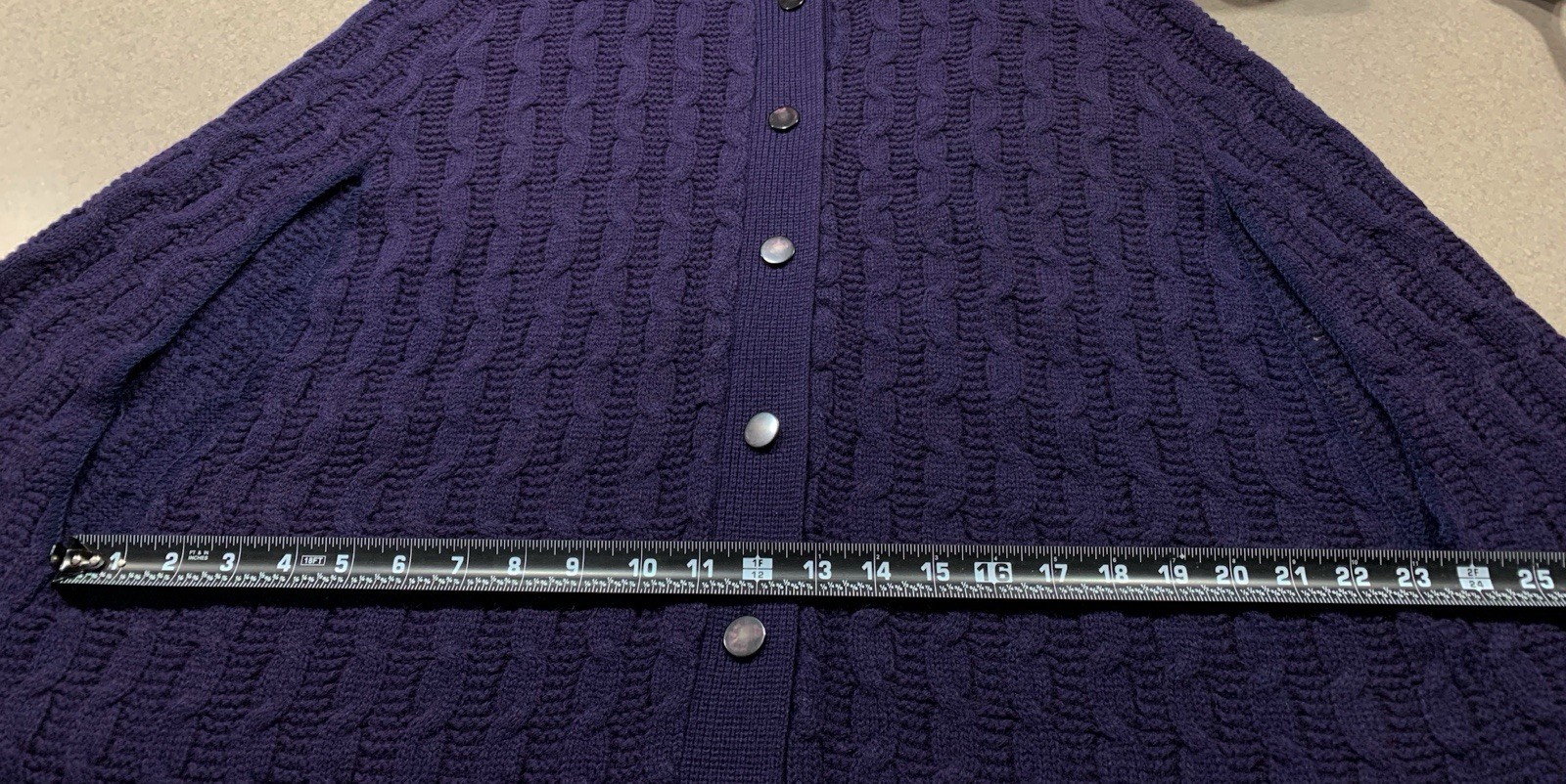 Vintage 70s Sturbridge Blue Cable Knit Sweater Cape Poncho Collared