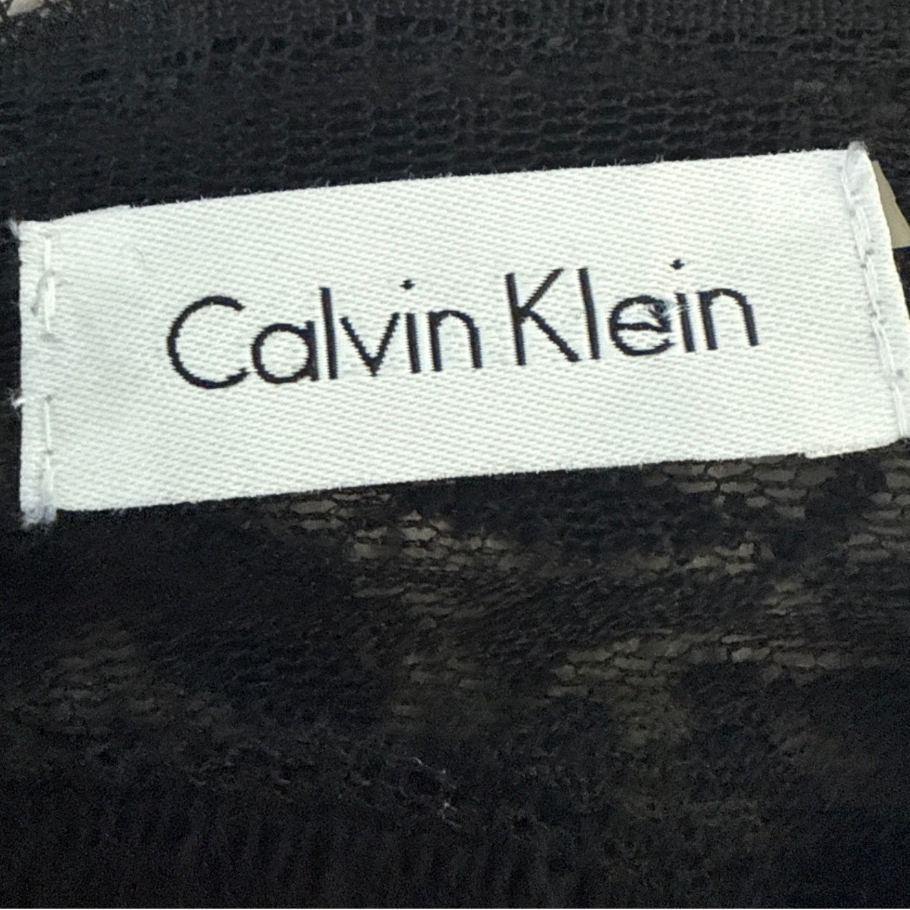 Vintage Calvin Klein Black Lace Dress Sleeveless V-Neck S Y2K Whimsigoth Fairy