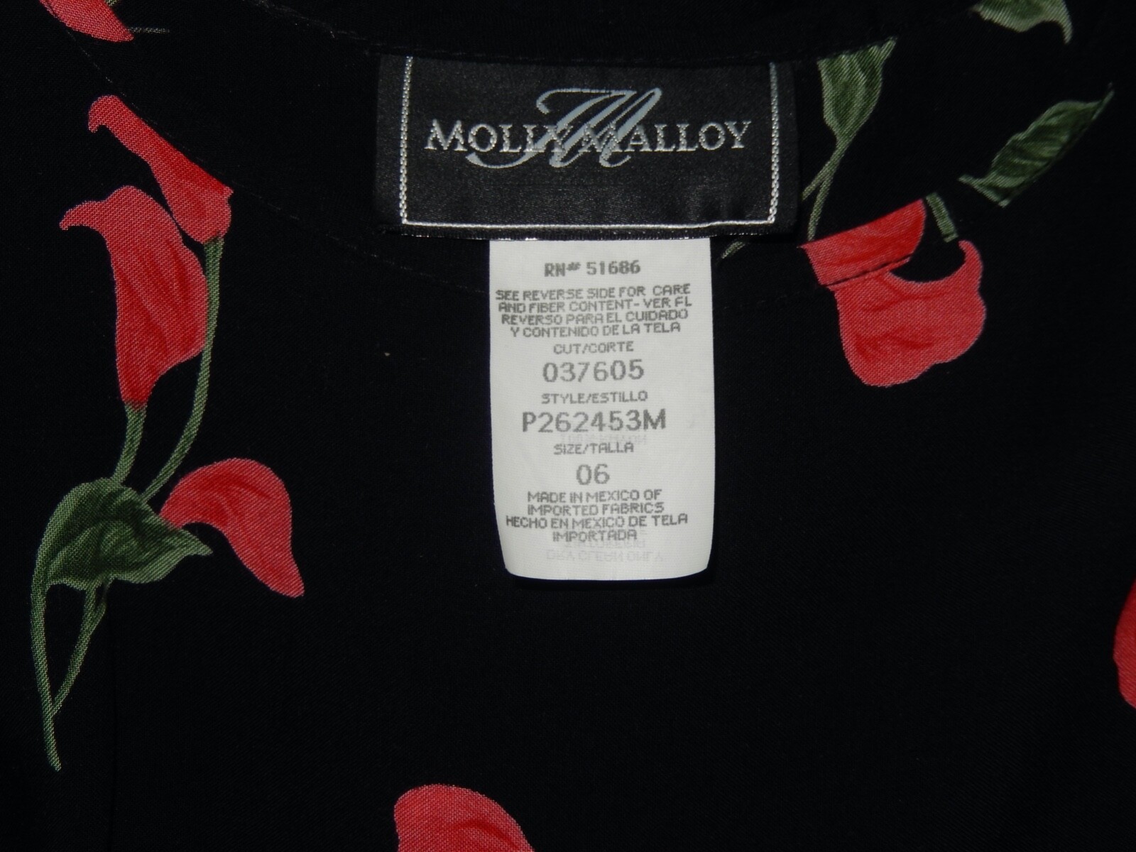 Vintage 90’s Y2K Molly Malloy Calla Lily Floral Grunge Sleeveless Midi Dress 6