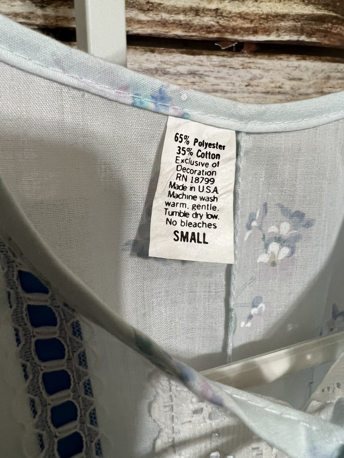 Vintage Summer Pullover Nightgown Springmaid New Romantic Shabby Chic Small