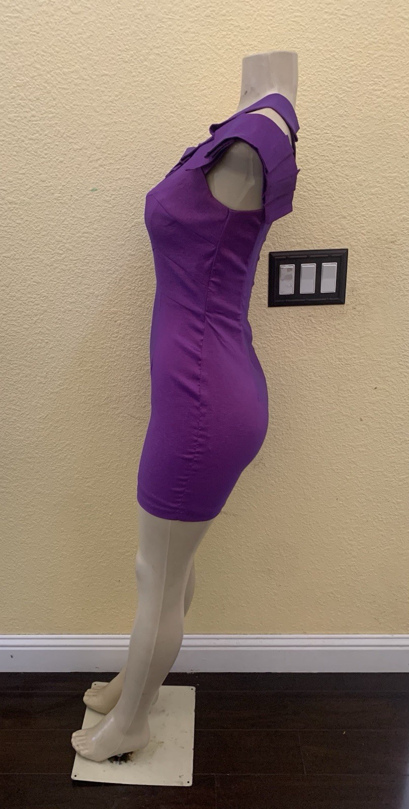 NWT Vintage Jessica McClintock Size 2 Violet Color One Shoulder Mini Dress