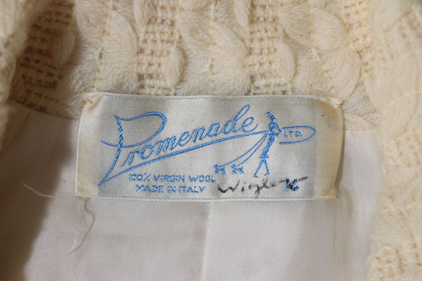 Vintage 1970s? Promenade Ltd. Cream 100% Virgin Wool Coat Size M? No Size Tags