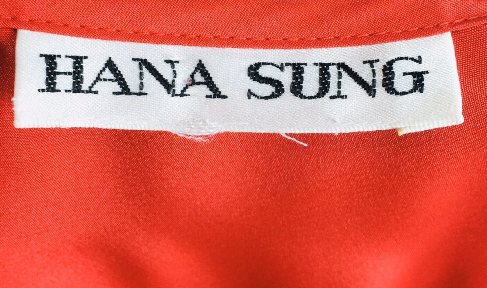 Hana Sung Red Sateen Dolman Sleeve Vintage Y2K 90’s Blouse Size S/M