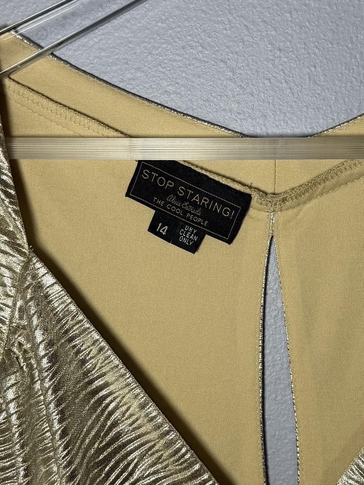 Stop Staring Gold Sleeveless Dress 14