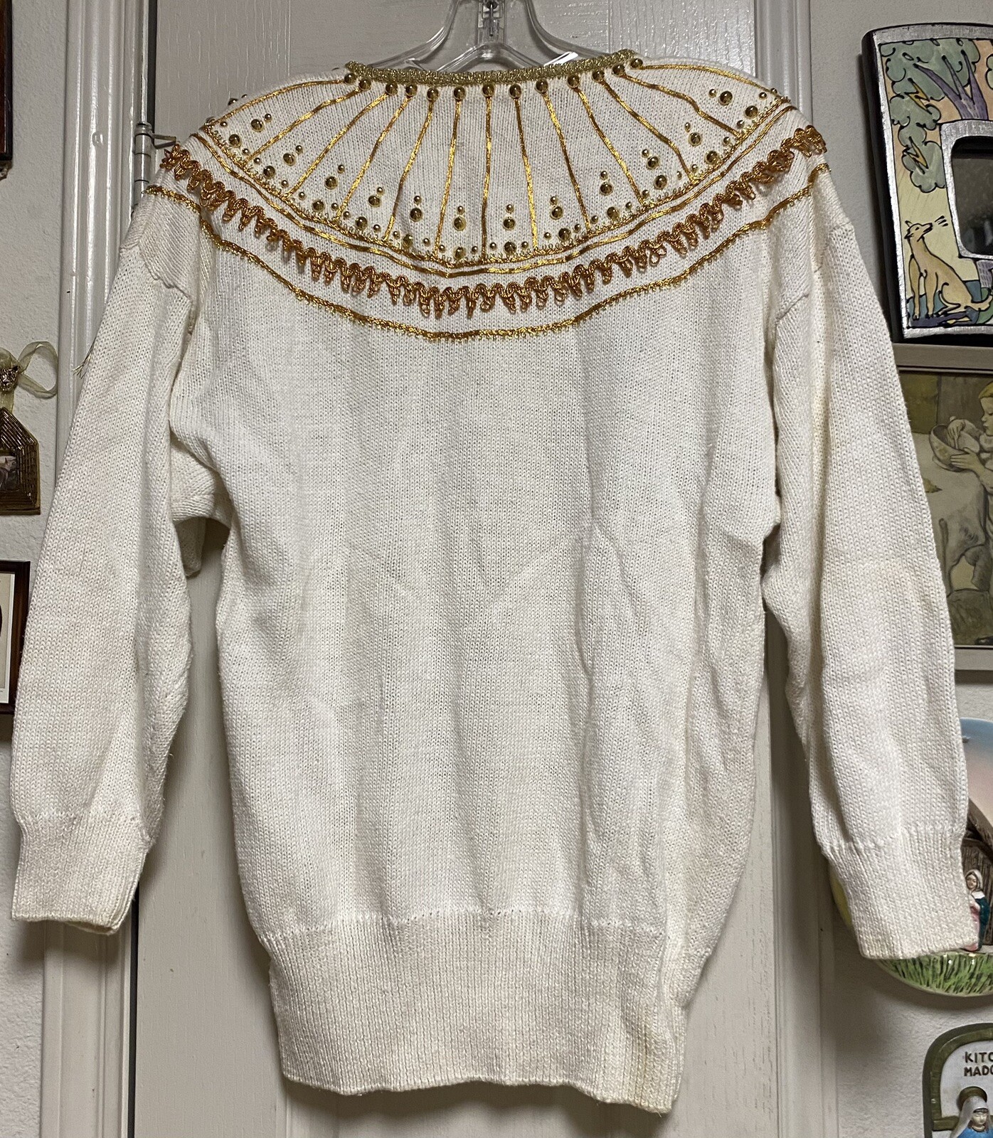 Absolutely Fabulous 1987 Gold Embellished Bonnie & Company Fashions Inc Sweater