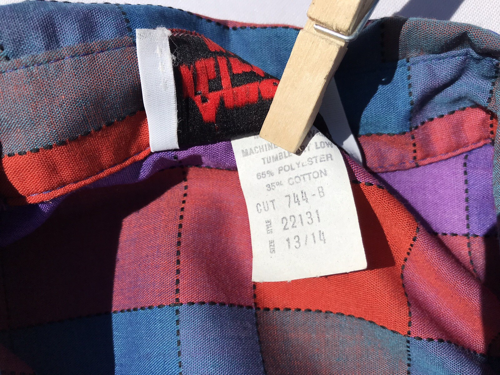 Vtg 80’s AMERICAN SHIRT DRESS Women’s M L 13 Geo Color Block Belted Shldr Pads