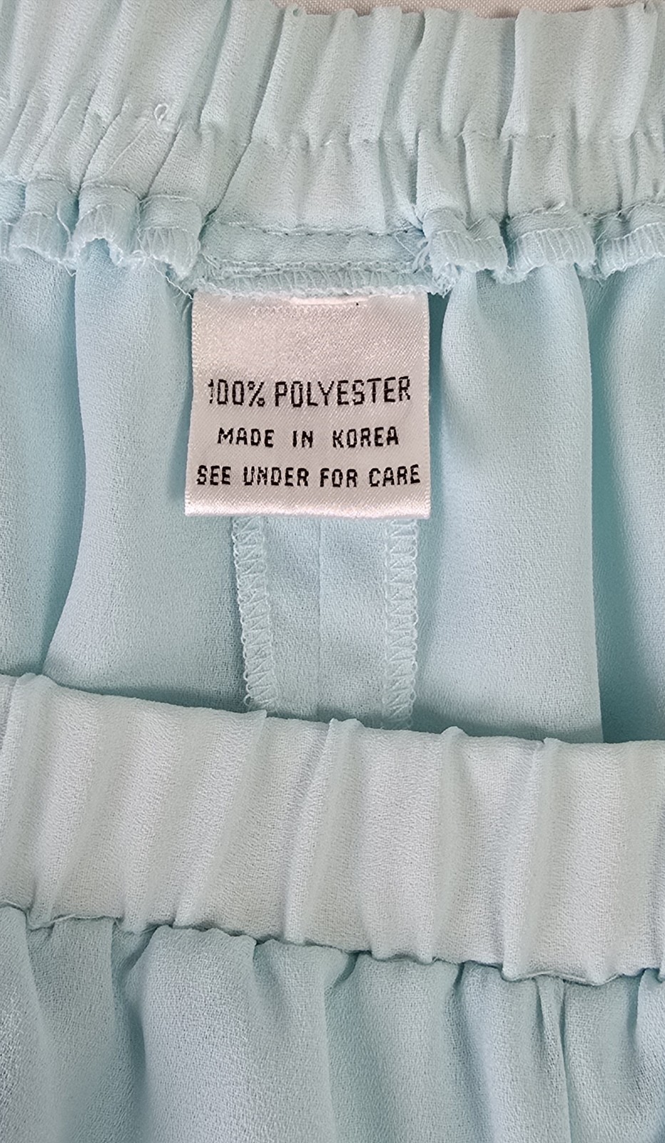 Vtg Liz Petites Chiffon 2 Piece Dress Set Sz M Aqua Ruffles Flowy Lace Coquette