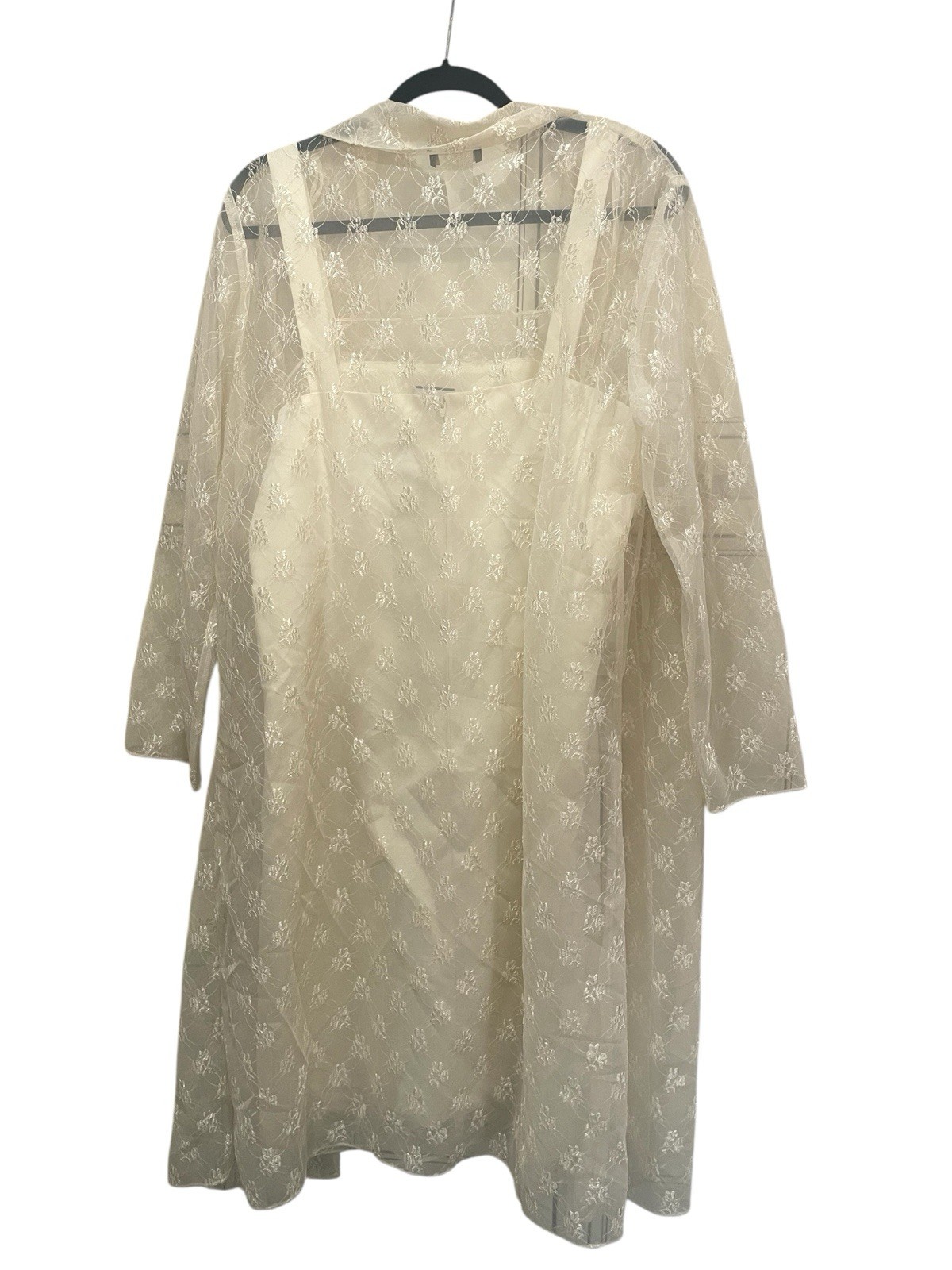 Vintage Onyx Nite By Wendye Chaitin White Ivory Dress & Overcoat Sz 16 NWT