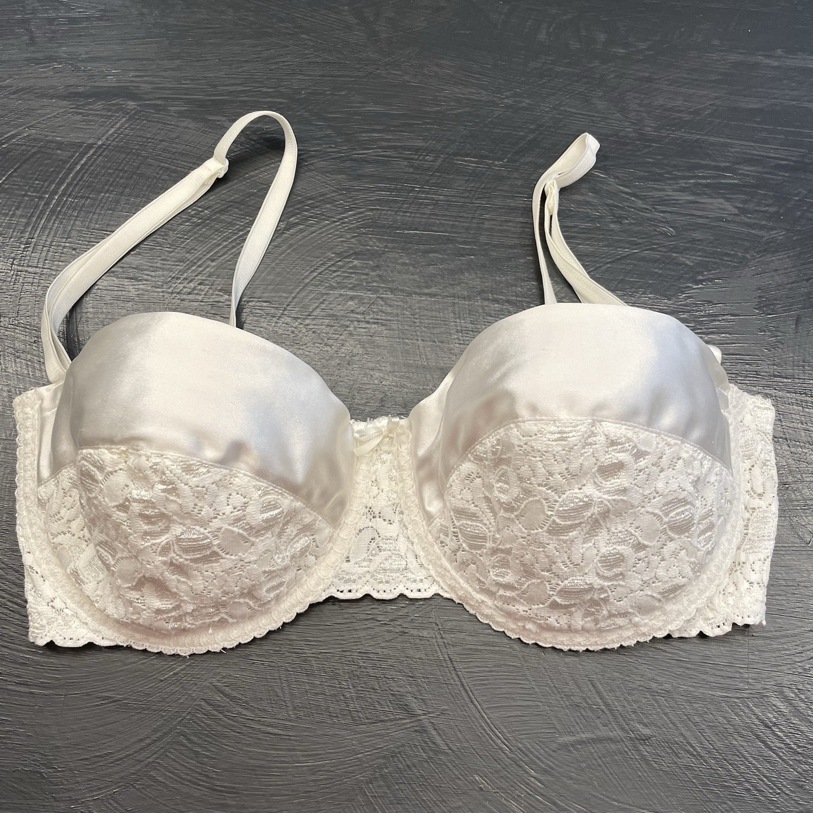 VTG Maidenform 36C Satin & Lace RENDEZVOUS Convertible Underwire Bra #8355