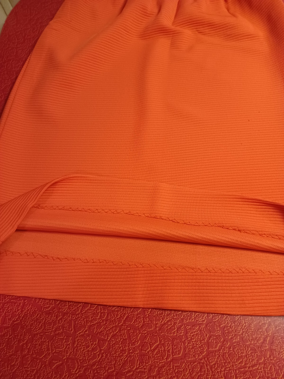 Vtg Mid-century 1960s Polyester Skirt Set UNION LABEL Orange Henry Lee MOD MCM