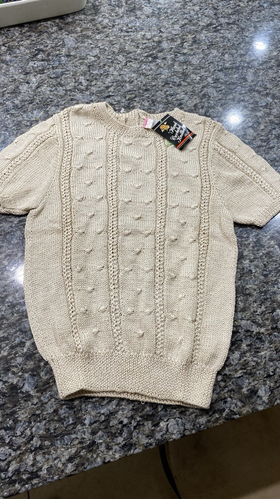 Vintage Baltman Company Fifth Ave New York Beige Sweater S Hand Knit NWT