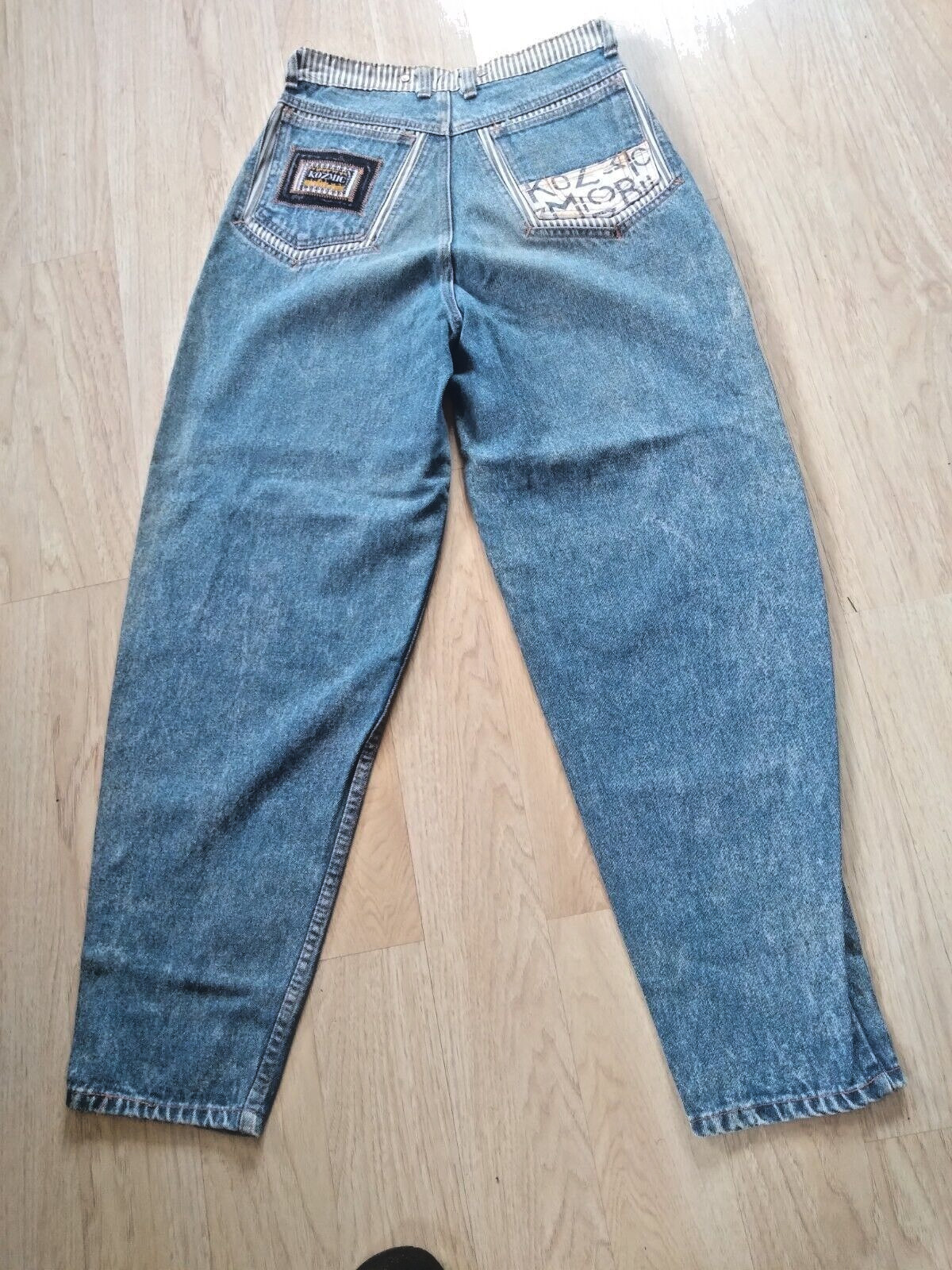 80s Vintage Kozmic Blues Acid Wash Patchwork Jeans 29 Small