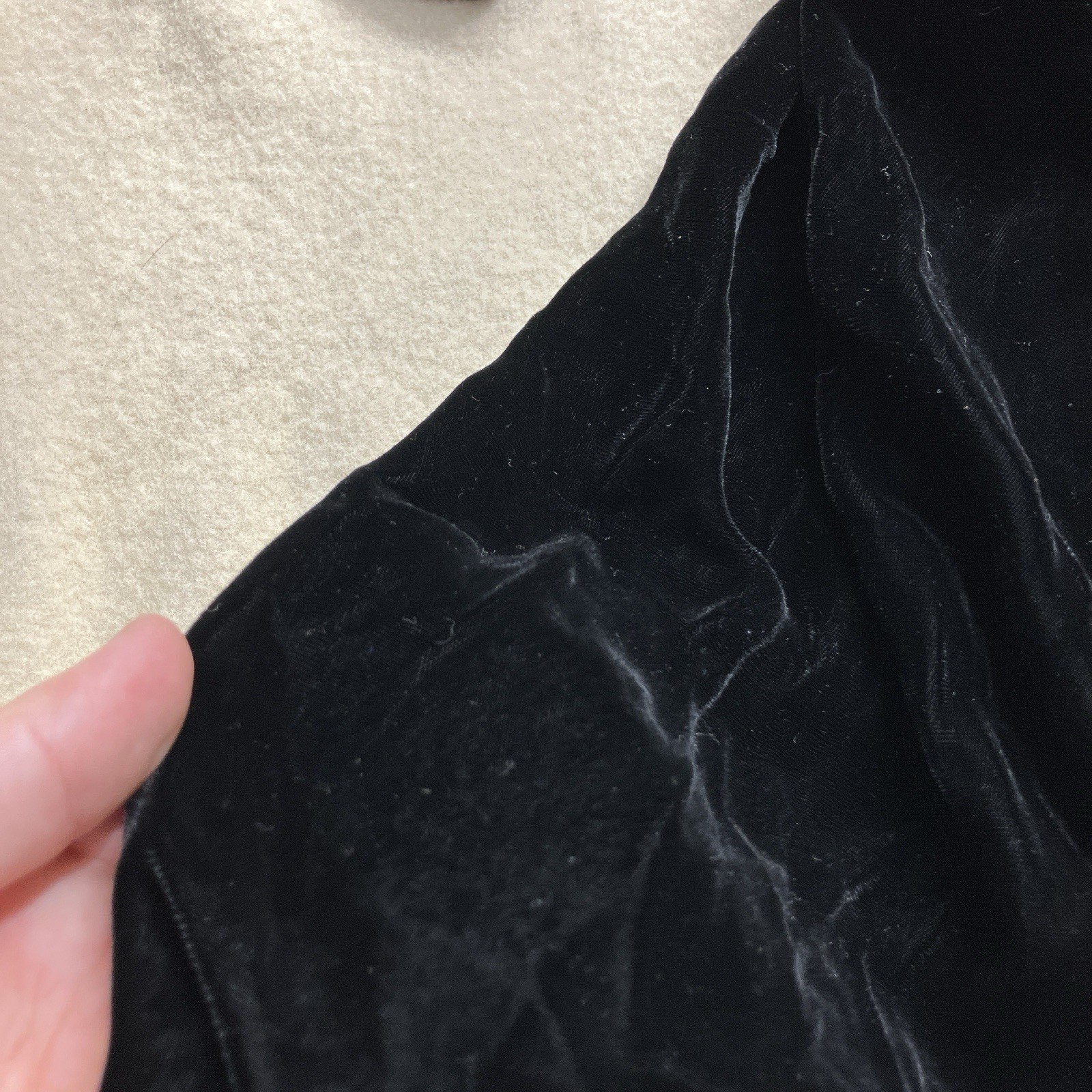 1950’s Helen Lobel Black Velvet Sequence Dress 16 Talon Zipper