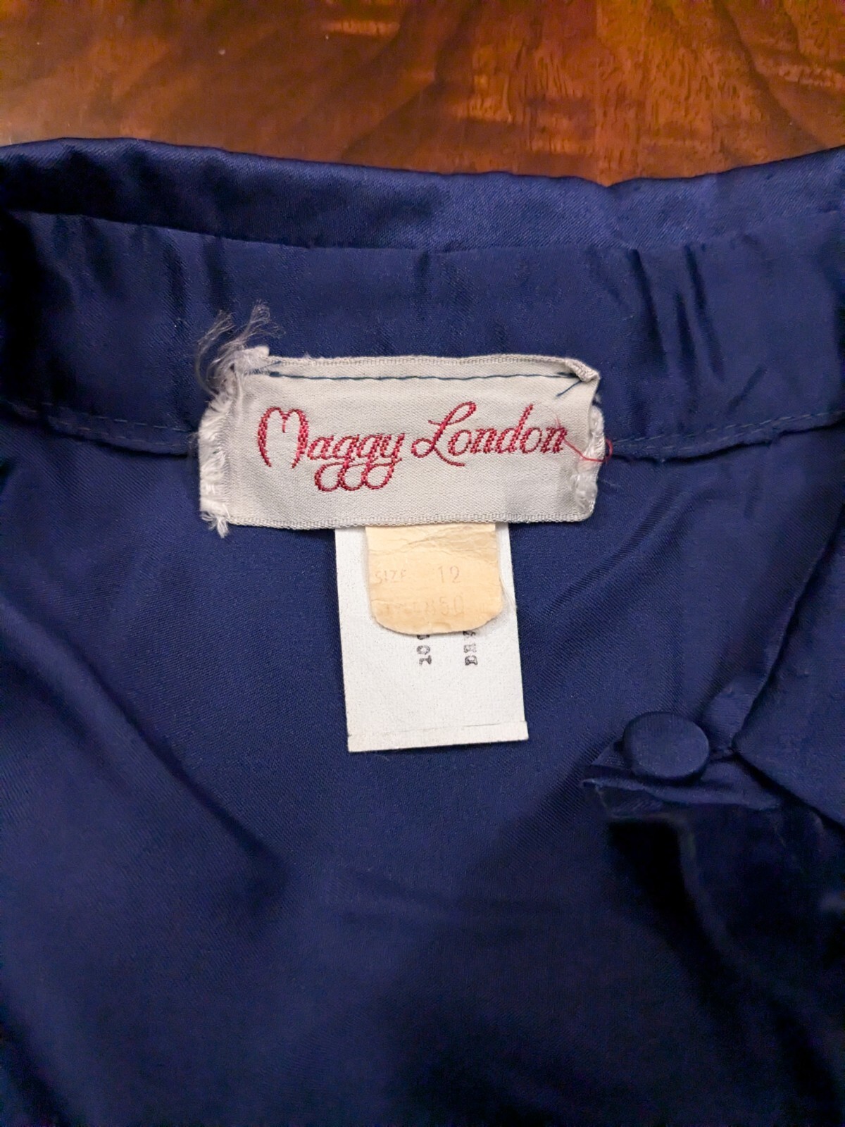 Vintage Maggy London 2 Piece Silky Blue Pajama Set