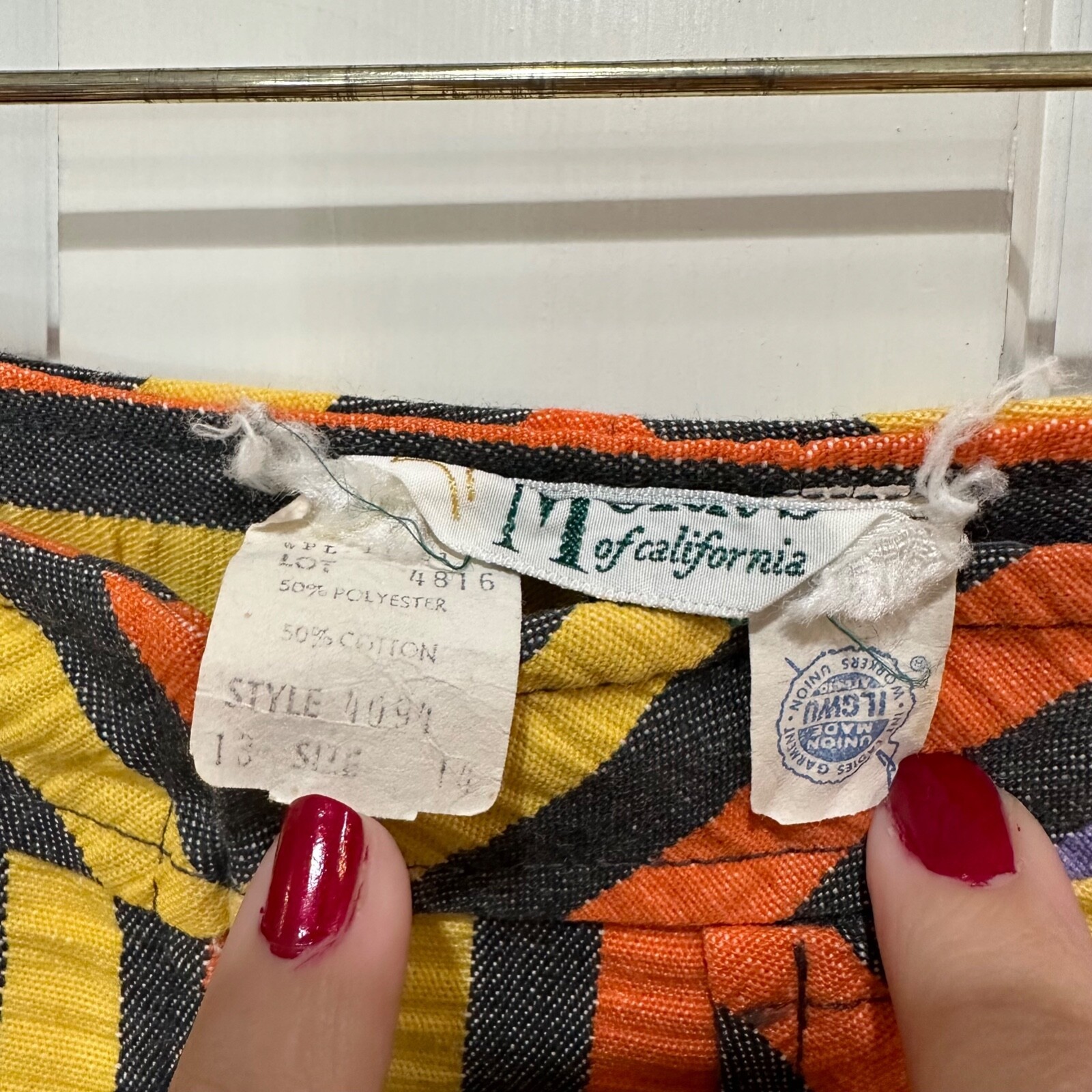Murr’s Of California Union Made Striped A Line Mini Pencil Skirt Vintage Size 13