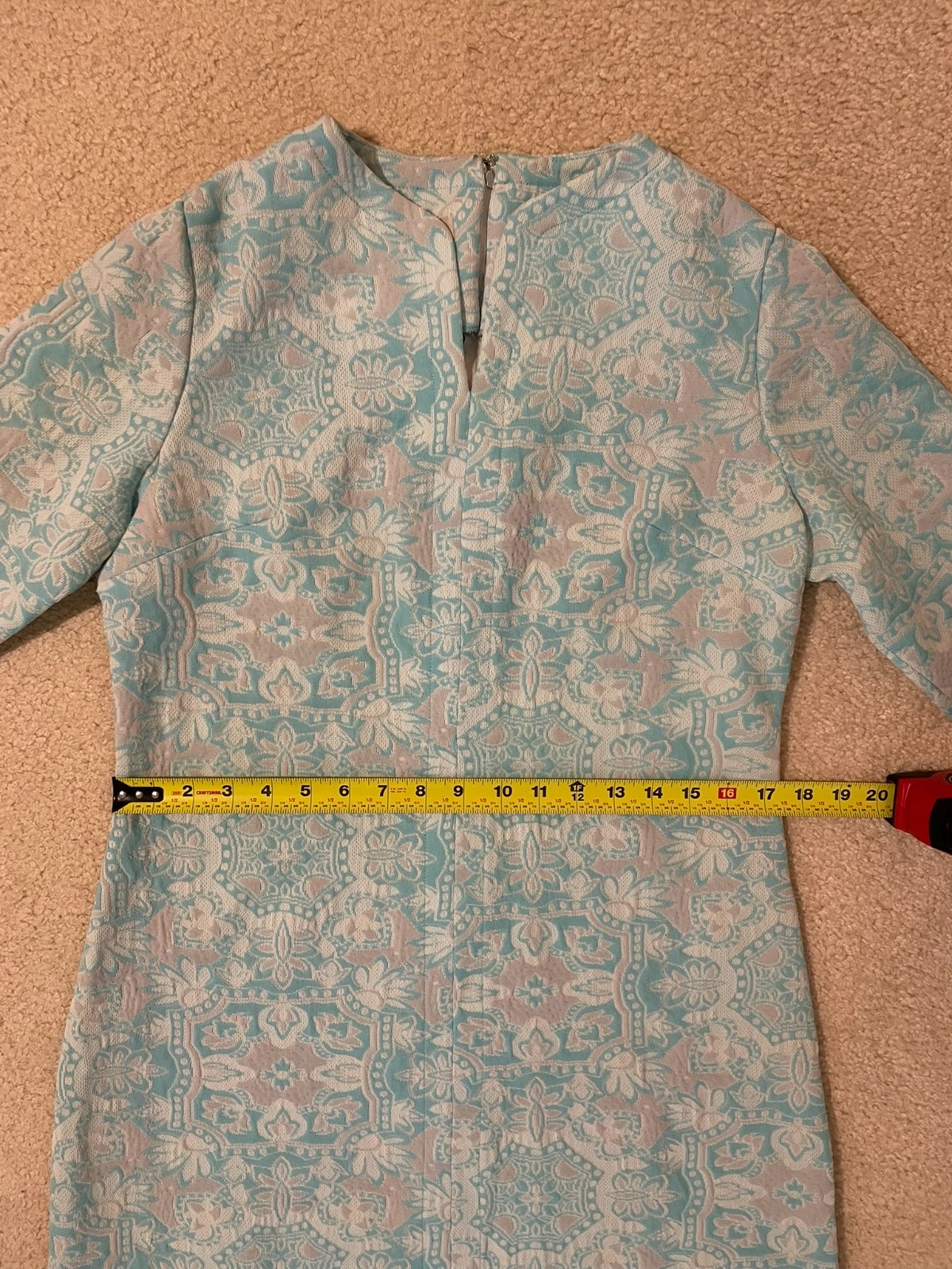 Vintage 60s Mod Dress Jackie O Palm Springs Bleeker Street Gogo Hippie MCM Blue