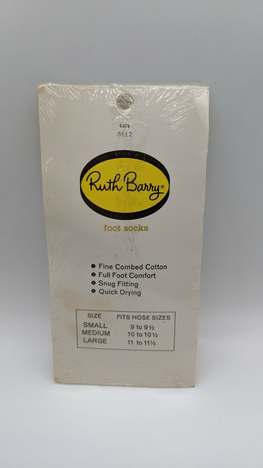 NIP VINTAGE RUTH BARRY Comfortable Non Slip Heel Foot Socks Fine Combed Cotton