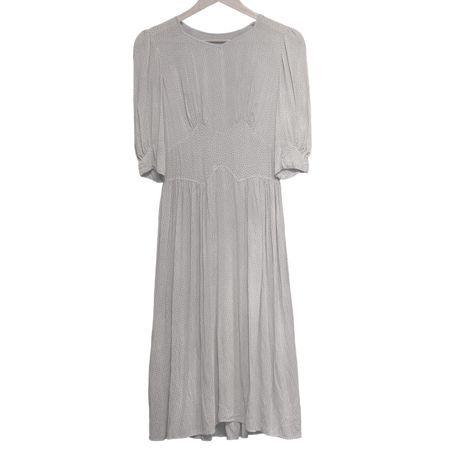 1930’s Vintage Tea Dress Sheer Chiffon Crepe Size Small Handmade Below Knee