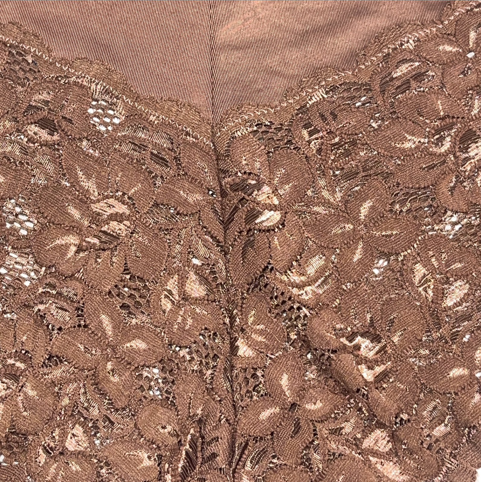 Vtg DELTA BURKE Lace Satin Polyester 9/2X Cheeky Dark Brown Boy Short Panties